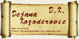 Dejana Kozoderović vizit kartica